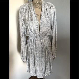 Anthropologie silk long sleeve paisley dress